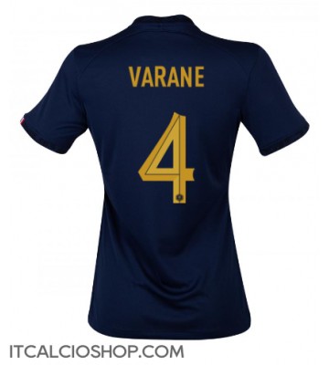 Francia Raphael Varane #4 Prima Maglia Femmina Mondiali 2022 Manica Corta